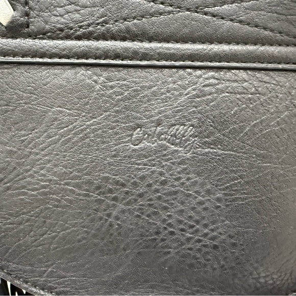 NWT Catchfly Studios Bohemian Western Fringe Crossbody Black Leather Bag - Picture 9 of 12